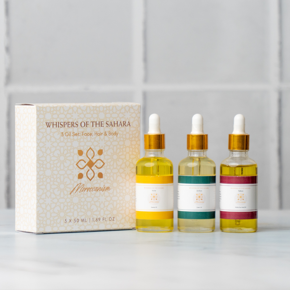 Whispers of the Sahara – 3 Oil Set for Face, Hair & Body