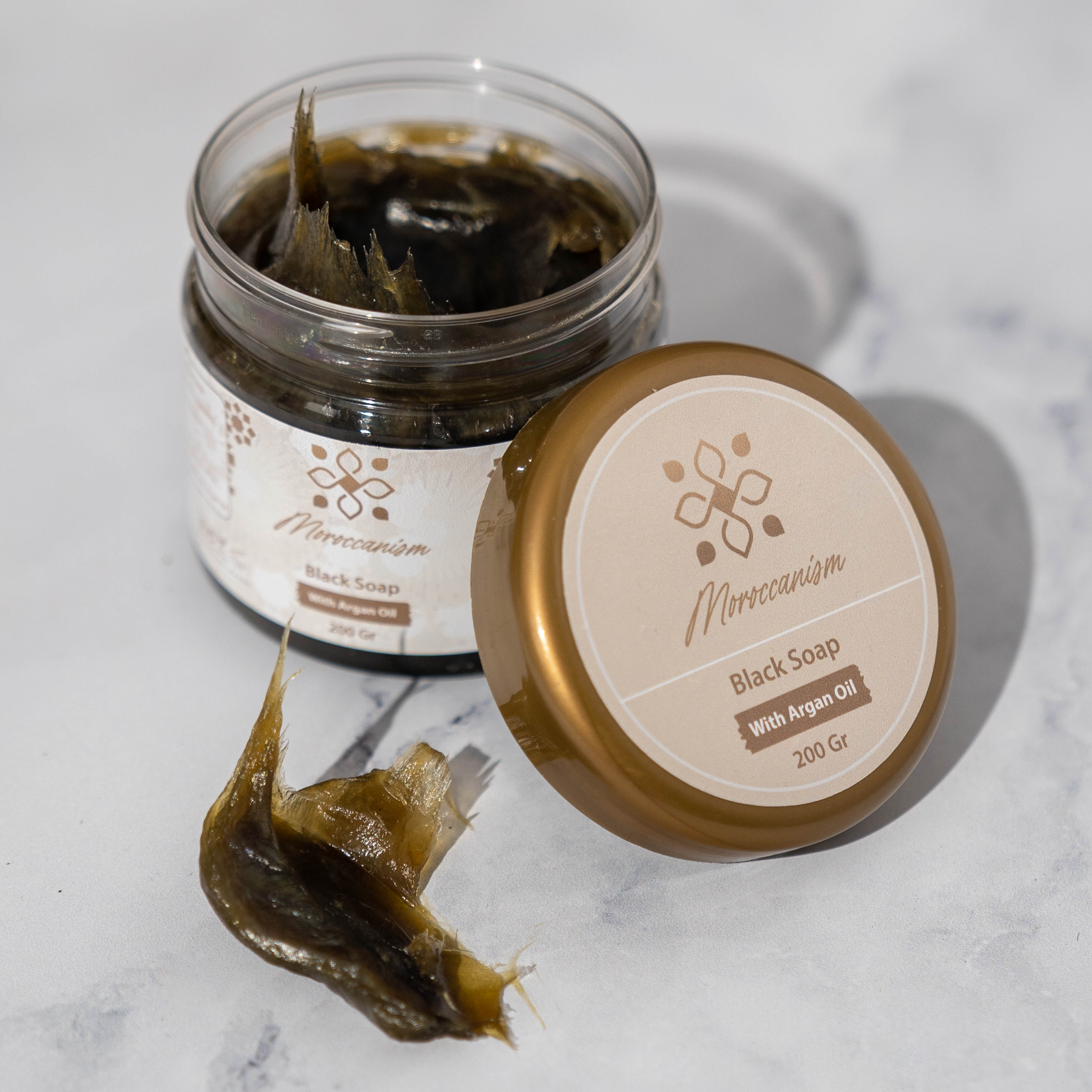 Moroccan Black Soap with Argan Oil + Exfoliating Glove | 200g