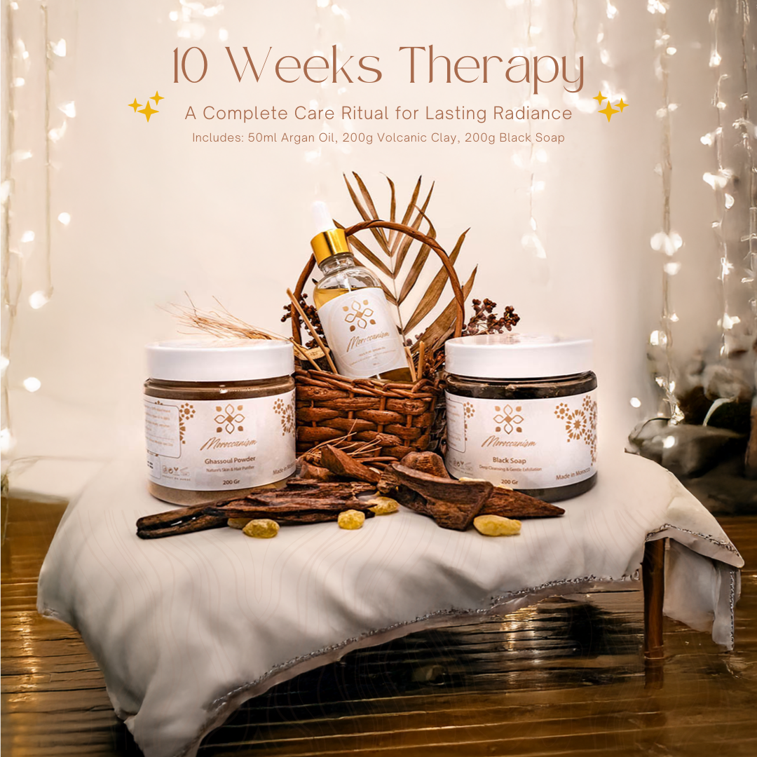 10 Weeks Moroccan Beauty Ritual – Argan Oil, Black Soap & Ghassoul Clay